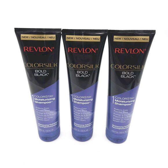 Lot Of 3 Revlon Colorsilk Bold Black 1 ColorStay Moisturizing Shampoo 8.45 fl oz - Picture 1 of 2